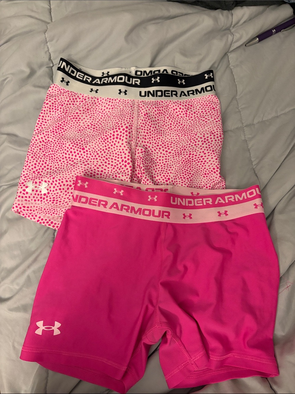Under Armour  Pink Performance Compression Shorts Duo